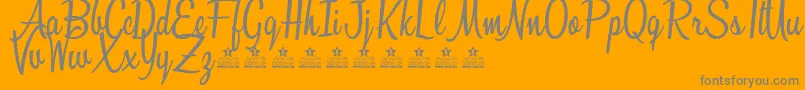 SunshineBoulevardPersonalUse-fontti – harmaat kirjasimet oranssilla taustalla