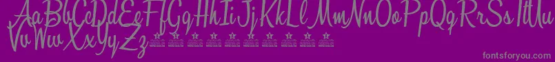 SunshineBoulevardPersonalUse-fontti – harmaat kirjasimet violetilla taustalla