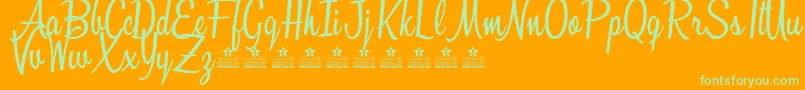 SunshineBoulevardPersonalUse Font – Green Fonts on Orange Background