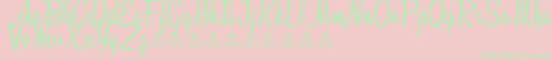 フォントSunshineBoulevardPersonalUse – ピンクの背景に緑の文字
