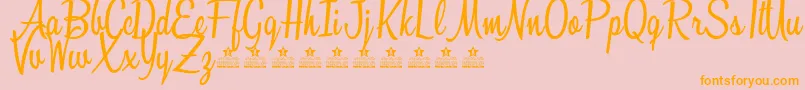SunshineBoulevardPersonalUse-Schriftart – Orangefarbene Schriften auf rosa Hintergrund