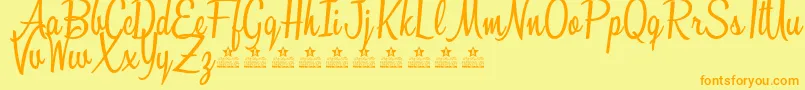 Шрифт SunshineBoulevardPersonalUse – оранжевые шрифты на жёлтом фоне
