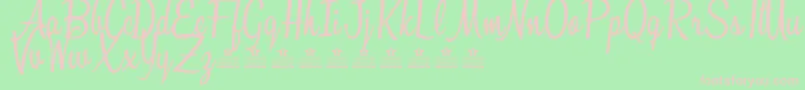フォントSunshineBoulevardPersonalUse – 緑の背景にピンクのフォント