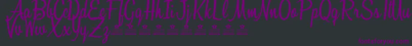Шрифт SunshineBoulevardPersonalUse – фиолетовые шрифты на чёрном фоне