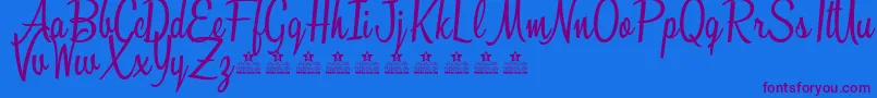 SunshineBoulevardPersonalUse-fontti – violetit fontit sinisellä taustalla