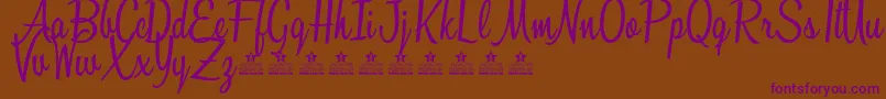 SunshineBoulevardPersonalUse-fontti – violetit fontit ruskealla taustalla