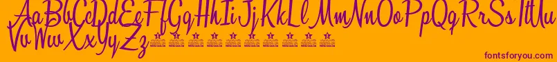 SunshineBoulevardPersonalUse-Schriftart – Violette Schriften auf orangefarbenem Hintergrund