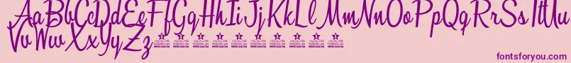 フォントSunshineBoulevardPersonalUse – ピンクの背景に紫のフォント
