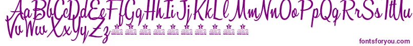 Шрифт SunshineBoulevardPersonalUse – фиолетовые шрифты на белом фоне