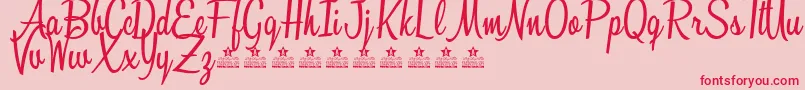 SunshineBoulevardPersonalUse Font – Red Fonts on Pink Background