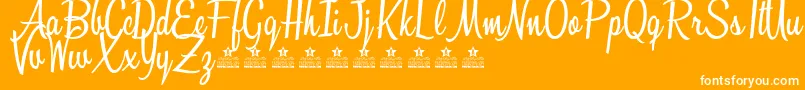 Шрифт SunshineBoulevardPersonalUse – белые шрифты на оранжевом фоне