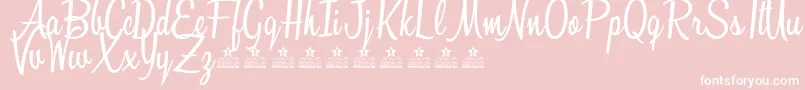 Шрифт SunshineBoulevardPersonalUse – белые шрифты на розовом фоне