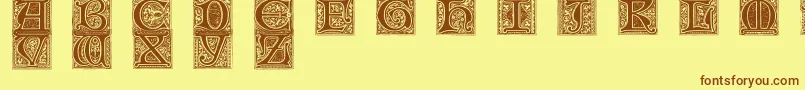 MedievalVictorianaNo.2-Schriftart – Braune Schriften auf gelbem Hintergrund