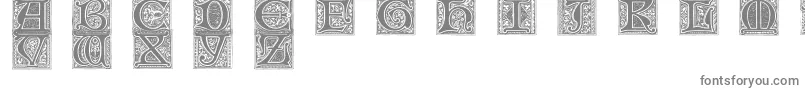 MedievalVictorianaNo.2-fontti – harmaat kirjasimet valkoisella taustalla