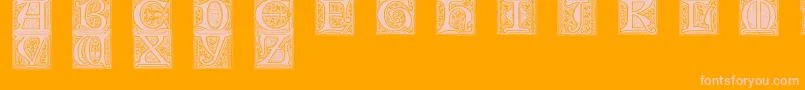 MedievalVictorianaNo.2 Font – Pink Fonts on Orange Background