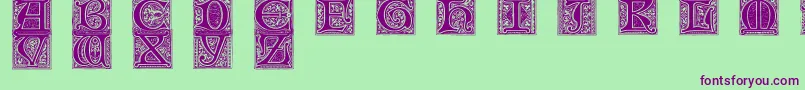 MedievalVictorianaNo.2 Font – Purple Fonts on Green Background