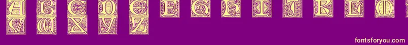 MedievalVictorianaNo.2-Schriftart – Gelbe Schriften auf violettem Hintergrund