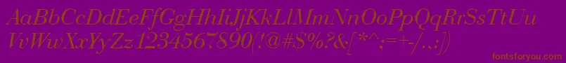 BediniItalic Font – Brown Fonts on Purple Background