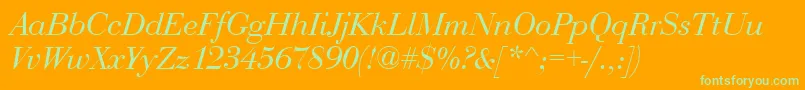 フォントBediniItalic – オレンジの背景に緑のフォント