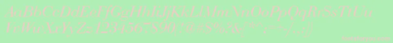 BediniItalic Font – Pink Fonts on Green Background