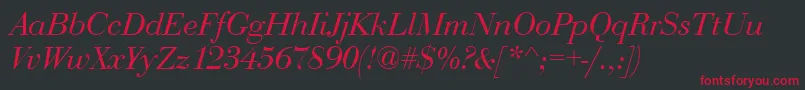 BediniItalic Font – Red Fonts on Black Background