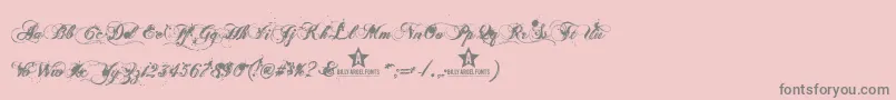 Ginga-Schriftart – Graue Schriften auf rosa Hintergrund