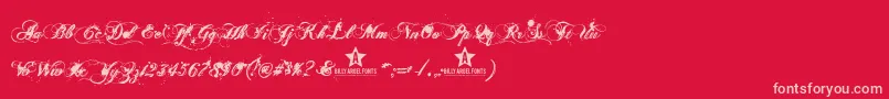 Ginga Font – Pink Fonts on Red Background