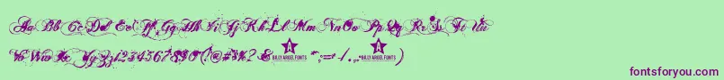 Ginga Font – Purple Fonts on Green Background