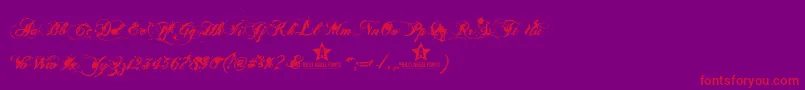 Ginga Font – Red Fonts on Purple Background