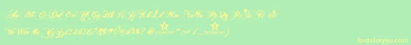 Ginga Font – Yellow Fonts on Green Background