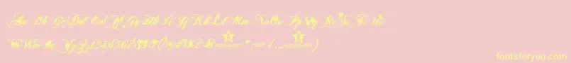 Ginga Font – Yellow Fonts on Pink Background