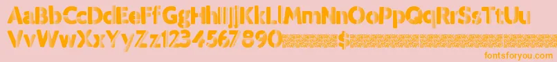 フォントTropicdisco – オレンジの文字がピンクの背景にあります。