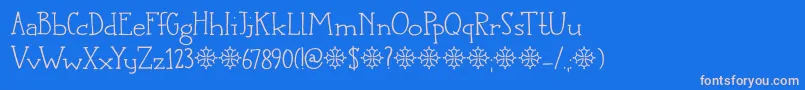 DkLanguedoc Font – Pink Fonts on Blue Background