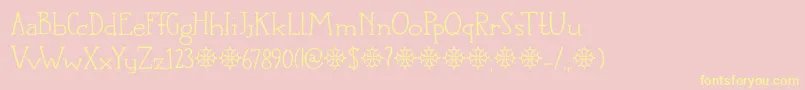 DkLanguedoc-Schriftart – Gelbe Schriften auf rosa Hintergrund