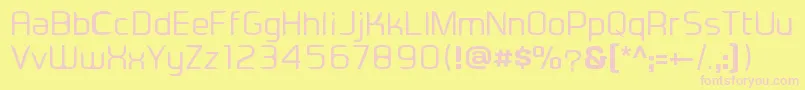Eadesignerregular-fontti – vaaleanpunaiset fontit keltaisella taustalla