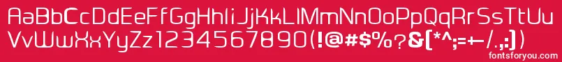Eadesignerregular-Schriftart – Weiße Schriften auf rotem Hintergrund