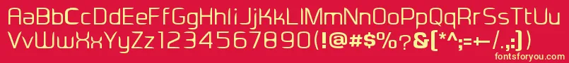 Czcionka Eadesignerregular – żółte czcionki na czerwonym tle
