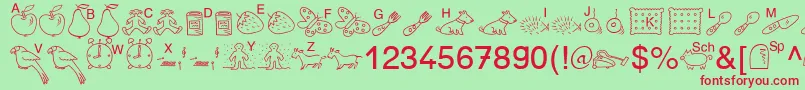 SpAnlaut4Db Font – Red Fonts on Green Background