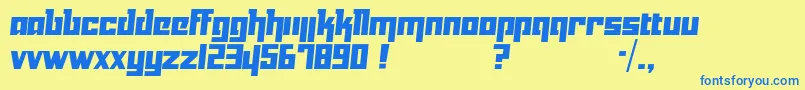 Yukariフォントについての詳細 フォントYukari – 青い文字が黄色の背景にあります。