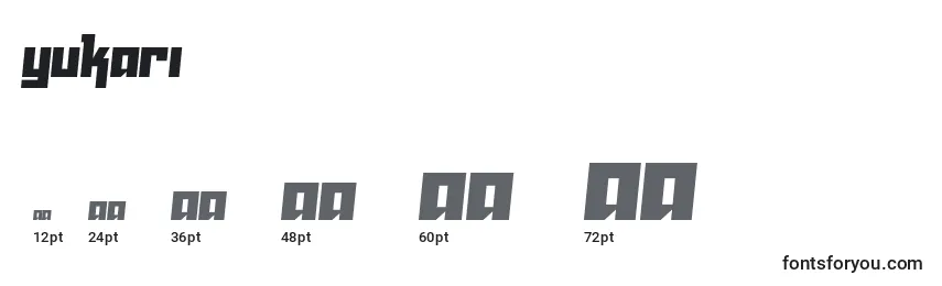 Размеры шрифта Yukari