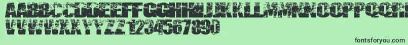 Destruccion Font – Black Fonts on Green Background