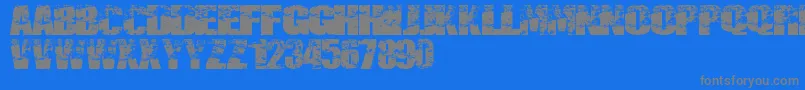Destruccion Font – Gray Fonts on Blue Background