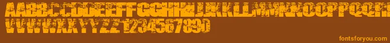 Destruccion Font – Orange Fonts on Brown Background