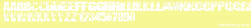 Destruccion Font – White Fonts on Yellow Background