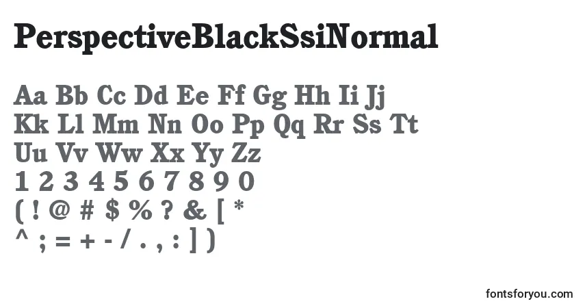 A fonte PerspectiveBlackSsiNormal – alfabeto, números, caracteres especiais