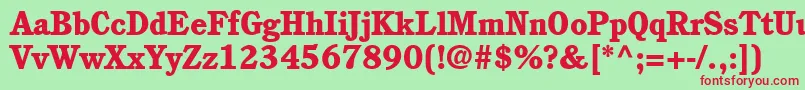 PerspectiveBlackSsiNormal Font – Red Fonts on Green Background