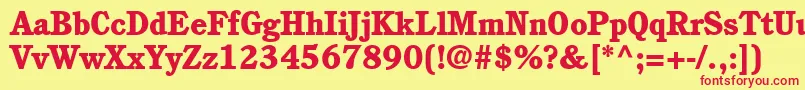 PerspectiveBlackSsiNormal Font – Red Fonts on Yellow Background