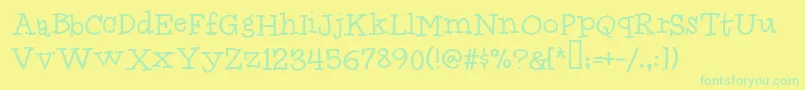 Idolwild Font – Green Fonts on Yellow Background