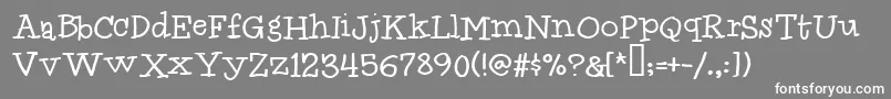 フォントIdolwild – 灰色の背景に白い文字