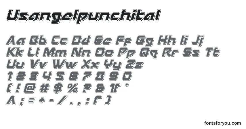 Usangelpunchital Font – alphabet, numbers, special characters
